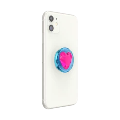 PopSockets Bon Bon Ice Blue Heart -PopSockets Soldes Bon Bon Ice Blue Heart 06 Device White Collapsed