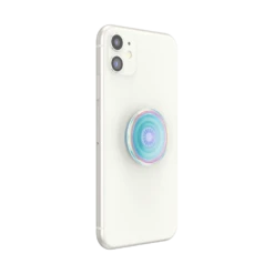 PopSockets Clear Iridescent -PopSockets Soldes Clear Iridescent 06 Device White Collapsed