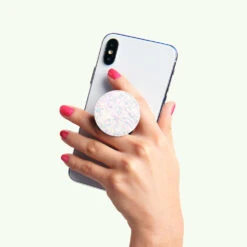 PopSockets Iridescent Confetti White 22 PopSockets Iridescent Confetti White -PopSockets Soldes Iridescent Confetti White 09 Grip Phone