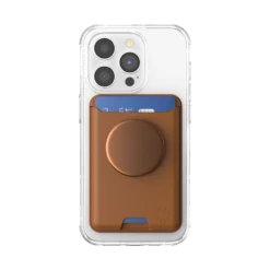 PopSockets Cognac — Softgoods PopWallet+ For MagSafe -PopSockets Soldes MS PW20 SoftGoods Cognac 03 Front Device