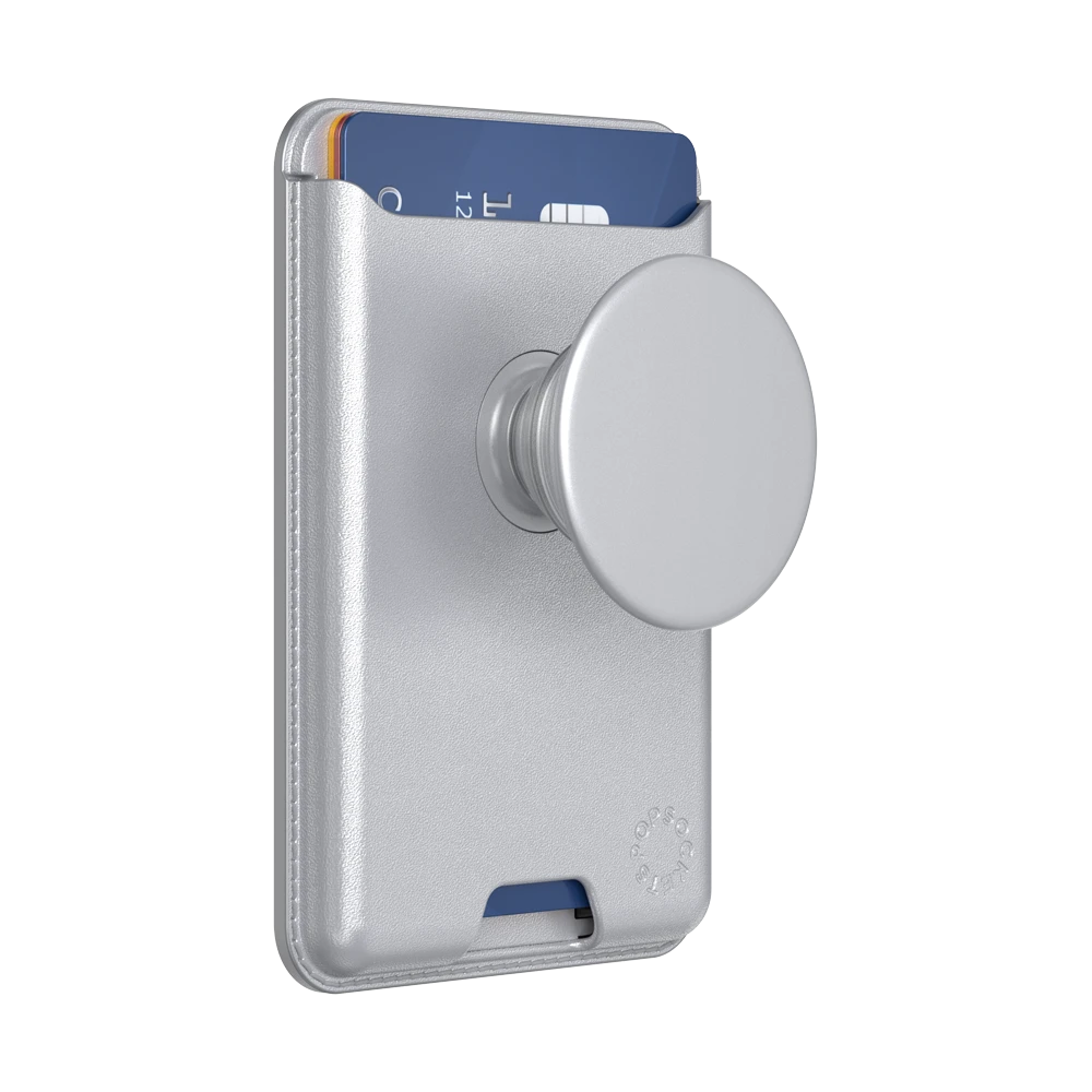 PopSockets Silver — Softgoods PopWallet+ For MagSafe 3 PopSockets Silver — Softgoods PopWallet+ For MagSafe