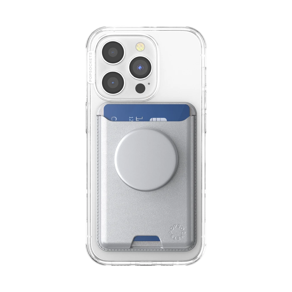 PopSockets Silver — Softgoods PopWallet+ For MagSafe 6 PopSockets Silver — Softgoods PopWallet+ For MagSafe – Image 4
