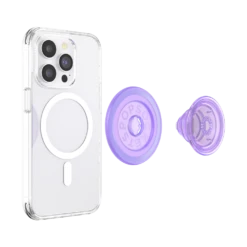 PopSockets Lavender Translucent — PopGrip For MagSafe - Round -PopSockets Soldes MagSafe PopGrip Lavender 03 Device Detached