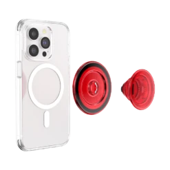 PopSockets Danger Red — PopGrip For MagSafe - Round -PopSockets Soldes MagSafe PopGrip Translucent Danger Red 03 Device Detached