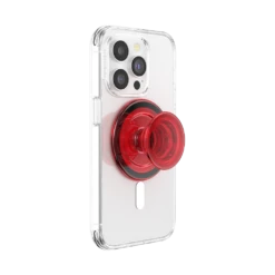 PopSockets Danger Red — PopGrip For MagSafe - Round -PopSockets Soldes MagSafe PopGrip Translucent Danger Red 05 Device Expanded