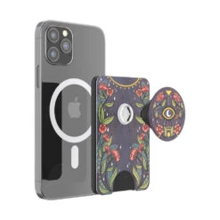 PopSockets Floral Bohemian — PopWallet+ For MagSafe -PopSockets Soldes PW20 MagSafe Floral Bohemian 03A Detached Device Black