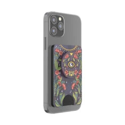 PopSockets Floral Bohemian — PopWallet+ For MagSafe -PopSockets Soldes PW20 MagSafe Floral Bohemian 04A Device Black Collapsed