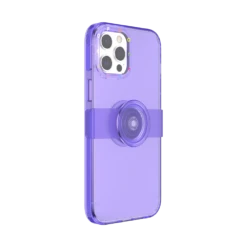 PopSockets Purple — IPhone 12 Pro Max -PopSockets Soldes PopCase Clear Purple IP12ProMax 03B Collapsed Device