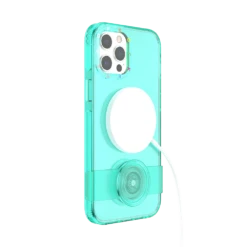 PopSockets Spearmint — IPhone 12 Pro Max -PopSockets Soldes PopCase Clear Spearmint IP12ProMax 08 Charging Portrait
