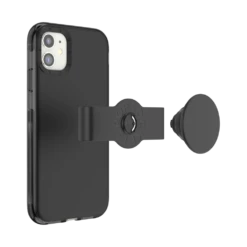 PopSockets Black — IPhone 11/ XR -PopSockets Soldes PopCase Solid Black IP11 02 Detached