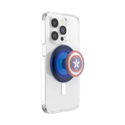 PopSockets Marvel — Enamel Captain America PopGrip For MagSafe - Round -PopSockets Soldes PopGrip MagSafe Aluminum Captain America Shield 05 Device Expanded