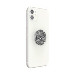PopSockets PlantCore Translucent Black Leopard -PopSockets Soldes PopPlant Black Leopard 06 Device White Collapsed