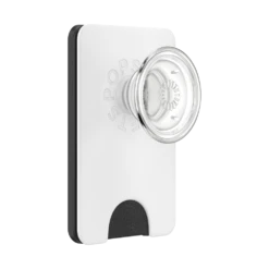 PopSockets White Clear — PopWallet+ For MagSafe