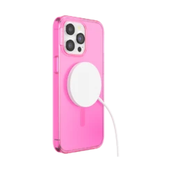 PopSockets Baeby Pink Translucent — IPhone 15 Pro Max For MagSafe -PopSockets Soldes Popcase MagSafe BaebyPink IP15ProMax 05 Charging