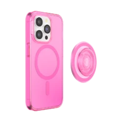 PopSockets Baeby Pink Translucent — IPhone 15 Pro For MagSafe -PopSockets Soldes Popcase MagSafe BaebyPink IP15Pro 04 Detached