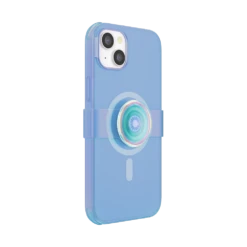 PopSockets Opalescent Blue — IPhone 14 Plus For MagSafe -PopSockets Soldes Popcase MagSafe Blue Translucent Opalescent IP14Max 03 Collapsed