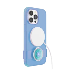 PopSockets Opalescent Blue — IPhone 14 Pro Max For MagSafe 14 PopSockets Opalescent Blue — IPhone 14 Pro Max For MagSafe -PopSockets Soldes Popcase MagSafe Blue Translucent Opalescent IP14ProMax 05 Charging