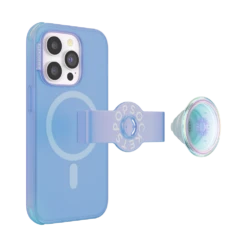 PopSockets Opalescent Blue — IPhone 14 Pro For MagSafe -PopSockets Soldes Popcase MagSafe Blue Translucent Opalescent IP14Pro 02 Detached