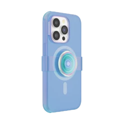 PopSockets Opalescent Blue — IPhone 14 Pro For MagSafe -PopSockets Soldes Popcase MagSafe Blue Translucent Opalescent IP14Pro 03 Collapsed