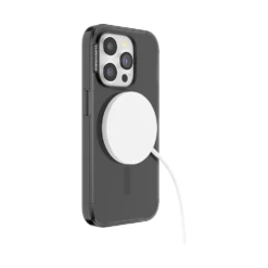 PopSockets Black Transluscent — IPhone 15 Pro For MagSafe -PopSockets Soldes Popcase MagSafe TranslucentBlack IP15Pro 05 Charging