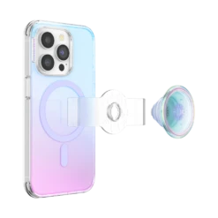 PopSockets White Iridescent — IPhone 14 Pro For MagSafe -PopSockets Soldes Popcase MagSafe White Iridescent IP14Pro 02 Detached