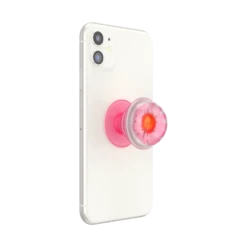PopSockets Pressed Flower Globe Pink Daisy -PopSockets Soldes Pressed Flower Globe Pink Daisy 07 Device White Expanded