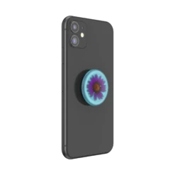 PopSockets Pressed Flower Purply Daisy -PopSockets Soldes Pressed Flower Purple Daisy 04 Device Black Collapsed