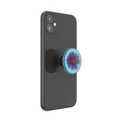PopSockets Pressed Flower Purply Daisy -PopSockets Soldes Pressed Flower Purple Daisy 05 Device Black Expanded