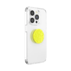 PopSockets Neon Jolt Yellow Smiley Melt -PopSockets Soldes QRX Neon Jolt Smiley Melt Spot Gloss 04 Device Collapsed