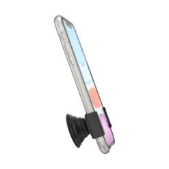 PopSockets PopGrip Slide Stretch Black With Square Edges -PopSockets Soldes Slide OSFM Black 06 Portrait Device