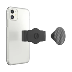 PopSockets PopGrip Slide Stretch Carbonite Weave On Black With Square Edges -PopSockets Soldes Slide OSFM Carbonite Weave Black 05 Detached Device