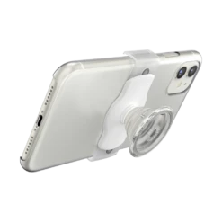 PopSockets PopGrip Slide Stretch Clear On White With Square Edges -PopSockets Soldes Slide OSFM Clear White 07 Landscape Device