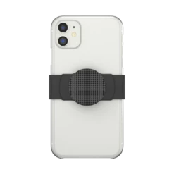PopSockets PopGrip Slide Stretch Knurled Texture On Black With Square Edges -PopSockets Soldes Slide OSFM Knurled Texture Black 01D Front Device