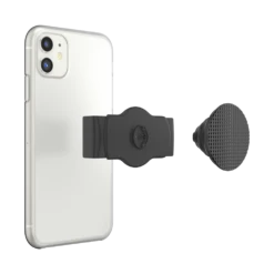 PopSockets PopGrip Slide Stretch Knurled Texture On Black With Square Edges -PopSockets Soldes Slide OSFM Knurled Texture Black 05 Detached Device