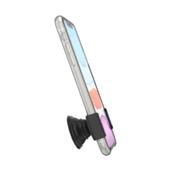 PopSockets PopGrip Slide Stretch Knurled Texture On Black With Square Edges -PopSockets Soldes Slide OSFM Knurled Texture Black 06 Portrait Device