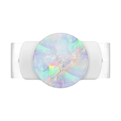 PopSockets PopGrip Slide Stretch Opal On White With Square Edges