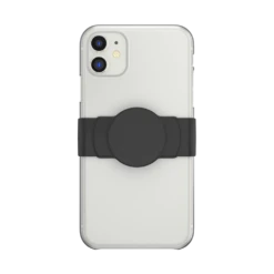PopSockets PopGrip Slide Stretch Black With Rounded Edges -PopSockets Soldes Slide Stretch Black 01C Front Device