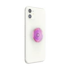 PopSockets Translucent Iridescent Pink -PopSockets Soldes Translucent Iridescent Pink 06 Device White Collapsed