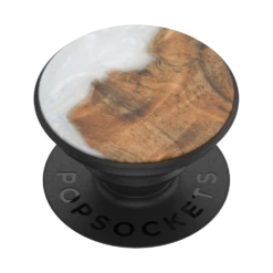PopSockets Wood Resin Pearl 11 PopSockets Wood Resin Pearl -PopSockets Soldes Wood Resin Pearl White 02 Grip Expanded