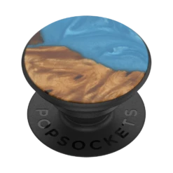 PopSockets Wood Resin Tropical -PopSockets Soldes Wood Resin Tropical Blue 02 Grip Expanded