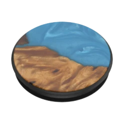 PopSockets Wood Resin Tropical -PopSockets Soldes Wood Resin Tropical Blue 03 Collapsed