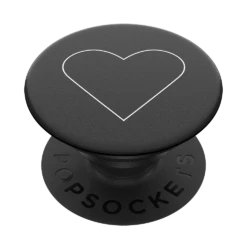 PopSockets White Heart Black -PopSockets Soldes white heart black 02