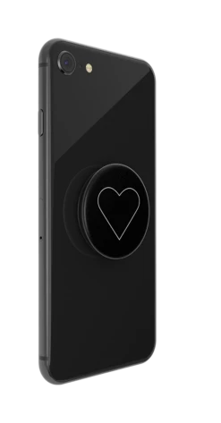 PopSockets White Heart Black -PopSockets Soldes white heart black 04