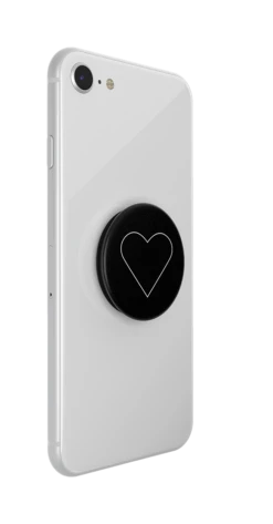 PopSockets White Heart Black -PopSockets Soldes white heart black 06