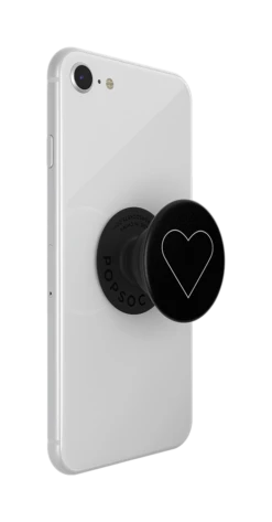 PopSockets White Heart Black -PopSockets Soldes white heart black 07